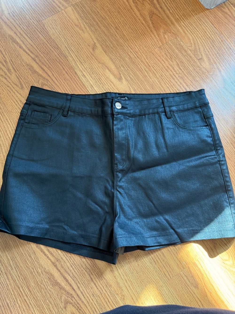 Black Women's Faux Leather Shorts